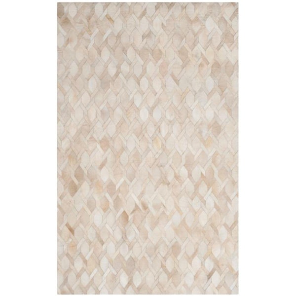 Flowers First 5 x 8 ft. Studio Leather Hand Woven Rug, Ivory - Medium Rectangle FL1874503 - main